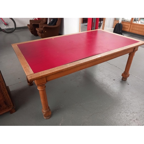 224 - A large oak office table