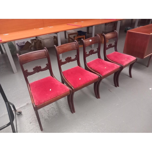 106 - A set of four mahogany chairs