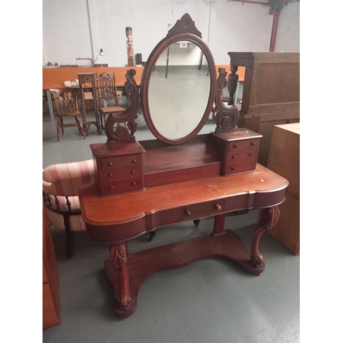 134 - A Victorian mahogany duchess dressing table