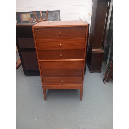 137 - A teak uniflex chest of drawers