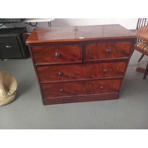 143 - A Victorian mahogany two over two chest of drawers