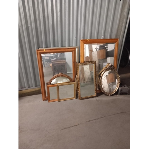 374 - A selection of various framed mirrors