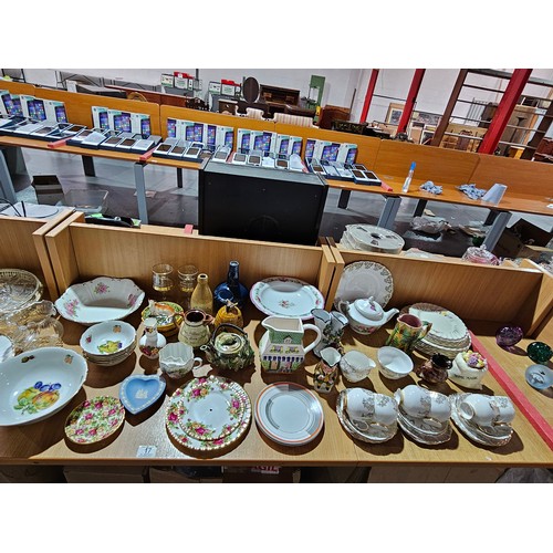17 - Decorative china including part tea services, Shelley plates, Wedgwood etc