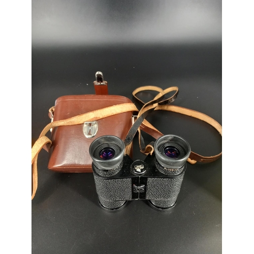 216 - A small pair of vintage Carl ZeissJena Notarem 8x32BMC binoculars with case - appear to be working f... 