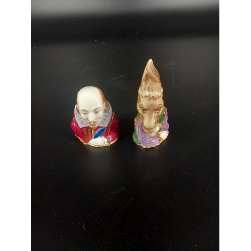 229 - Two Royal Worcester candle snuffers - Bottom and William Shakespeare