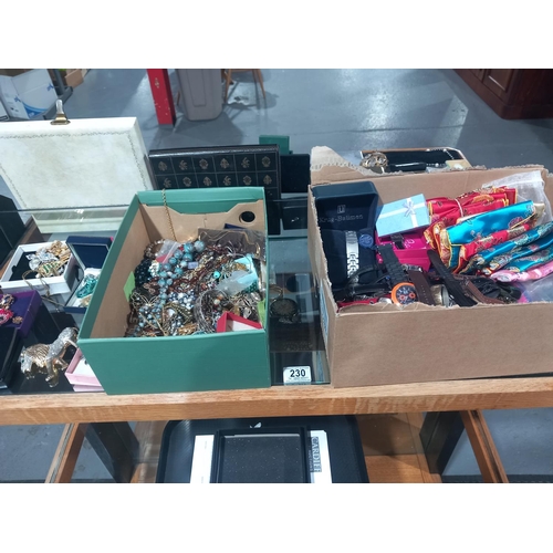 230 - A quantity of costume jewellery and watches