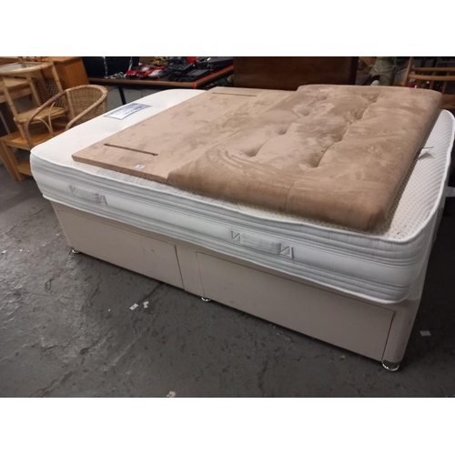 362 - A double healtopeadic divan bed and mattress with headboard