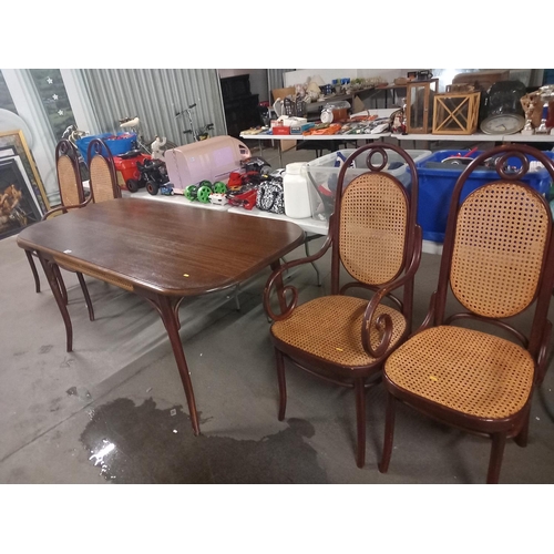 405 - A dinette dining table together with four chairs to include two carvers