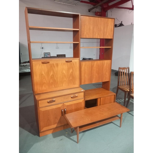 120 - Two G Plan wall units together with a teak coffee table