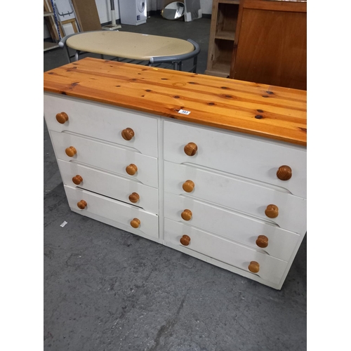 383 - A pine top painted 8 drawer chest of drawers