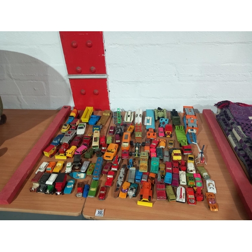 503 - A selection of play worn cars to include Matchbox, Corgi etc