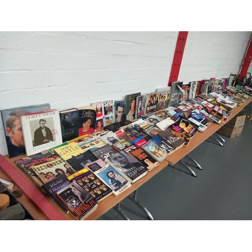 507 - Large quantity of books music and film related to include Beatles etc