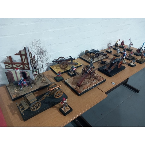 513 - Model military figures and cannons etc