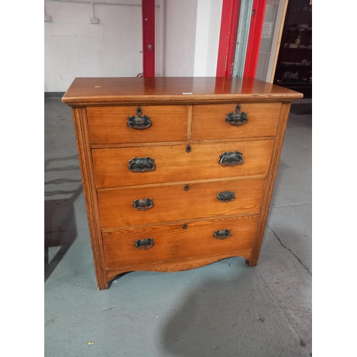 572 - A victorian two over three chest of drawers