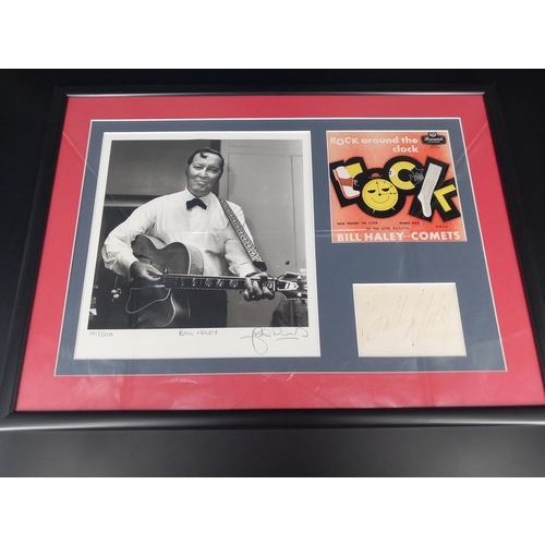 127 - A framed Bill Hailey limited edition print (number 101 of 500) signed by photographer John R Rowland... 