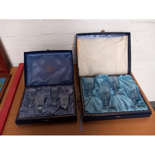 23 - Two boxed sets of Thomas Webb crystal glasses