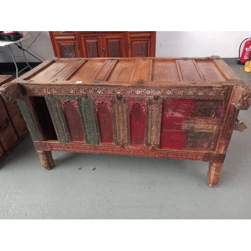 87 - An 18th century carved dowry/marriage chest
34 inches high
31 inches depth
60.5 inches width