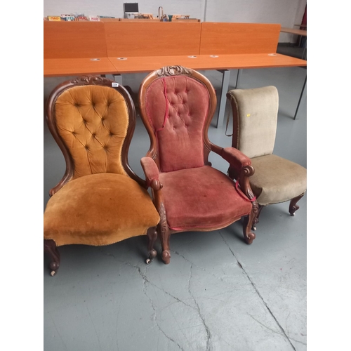 114 - Three Victorian nursing chairs