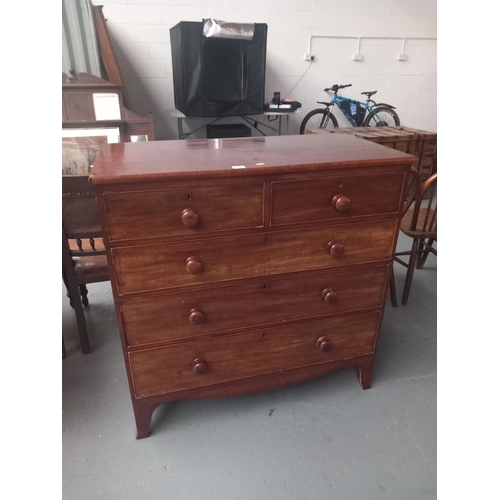 126 - A Victorian mahogany two over three chest of drawers