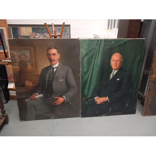 143 - Two early portraits on canvas