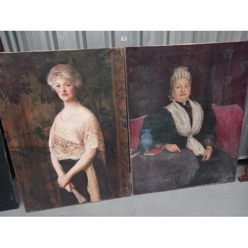 144 - Two late 19th century portraits on canvas