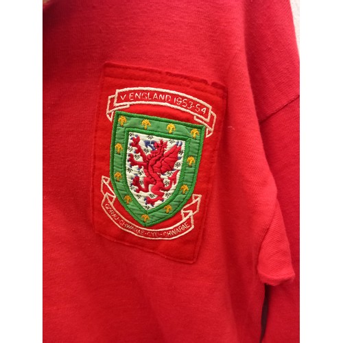 237 - Wales v England 1953 football shirt believed to have been worn in the game by Wallace Barnes (Number... 