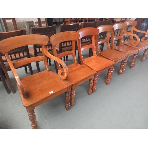 122 - Six pine dining chairs