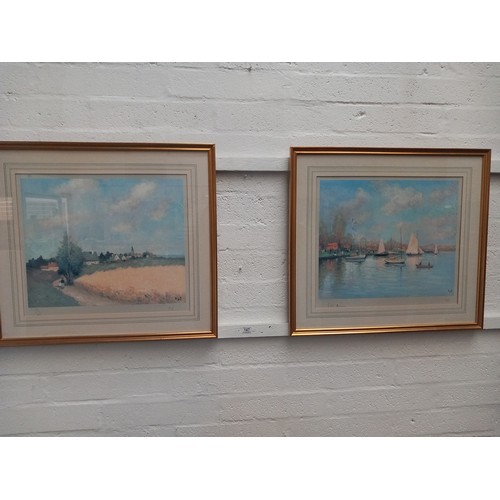 147 - Two Marcel DYF limited edition prints - La Regate 403/500 and La Route Du Village 214/500 both penci... 