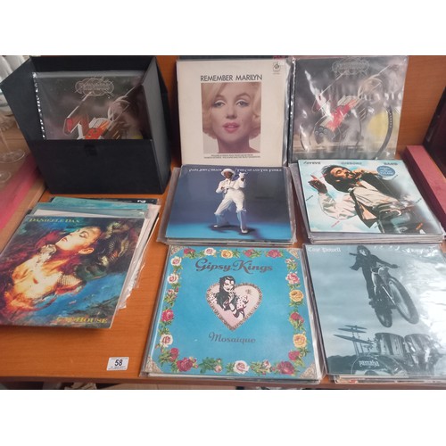 58 - Collection of vinyl records mostly rock to include Hawkwind, Alice Cooper etc