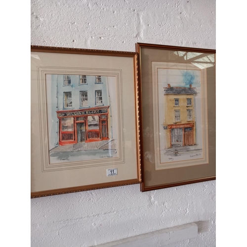 11 - Signed watercolours by Barbara Allen titled 