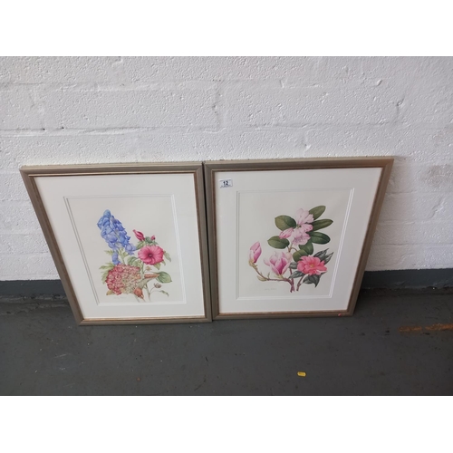 12 - Pair of framed watercolours by Wendy Bloom 