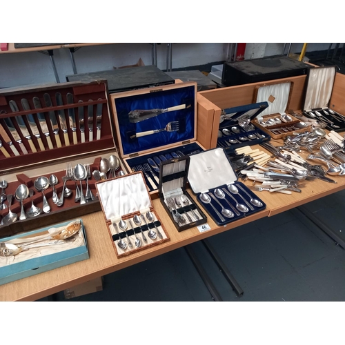 46 - Boxed and loose silver plated cutlery to include Walker and Hall