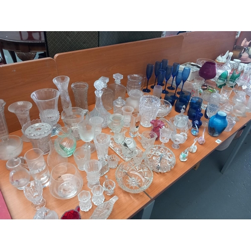 62 - Glassware to include cut glass bowls, decanters etc