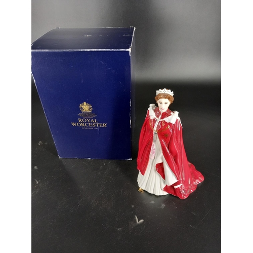 236 - A boxed Royal Worcester Queen Elizabeth birthday commemorative figurine