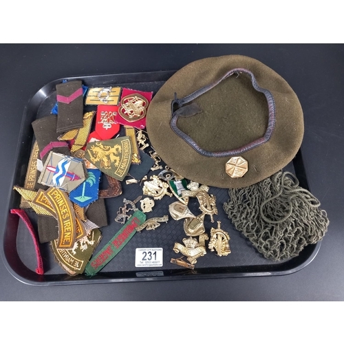 231 - A collection of military badges - cloth and cap badges - Prinses Irene - WW2 Royal Dutch Brigade etc