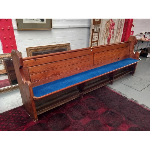 101 - A pine church pew length 110 inches