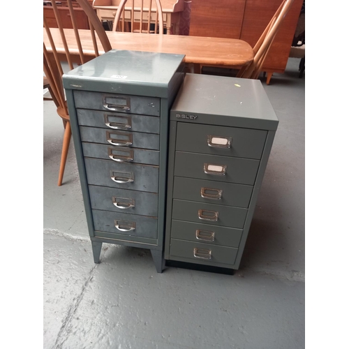 102 - A Bisley six drawer metal filing cabinet togther with a seven drawer metal filing cabinet