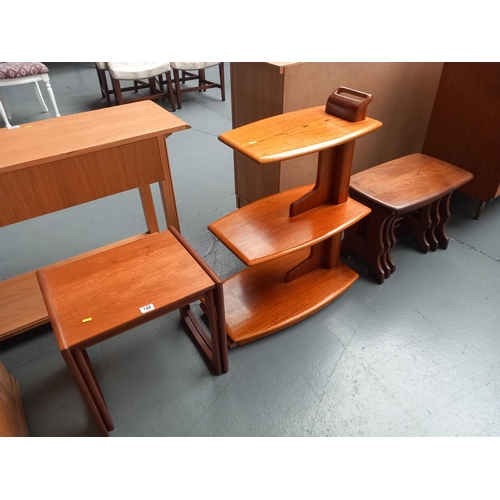 148 - A G Plan nest of tables, ercol nest of tables and a teak drink/service trolley