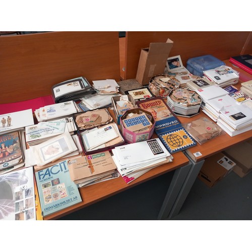 60 - A collection of first day covers, cigarette cards, loose stamps etc