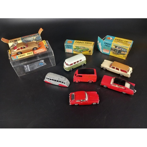 218 - A collection of vintage 1960's dinky/corgi die cast models including Corgi 261 James Bond 007 Goldfi... 