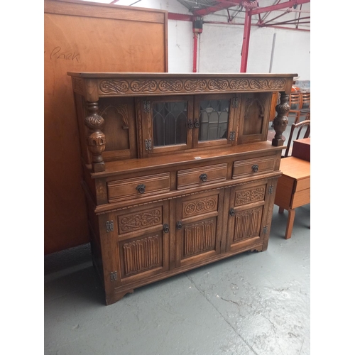 128 - An oak court cupboard