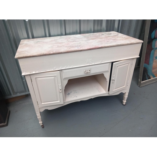 135 - A Victorian painted marble top washstand