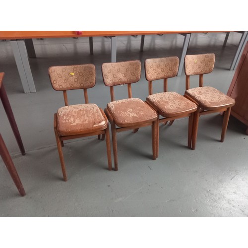 111 - Four upholstered dining chairs in the style of Ben Chairs