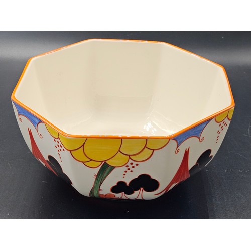 249 - A Clarice Cliff Bizarre fruit bowl by Wedgwood 19cm diameter no obvious signs of damage