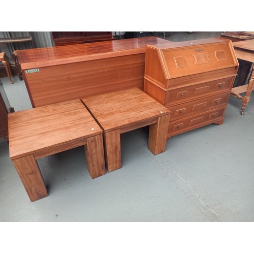 131 - Two square coffee tables together with a bureau