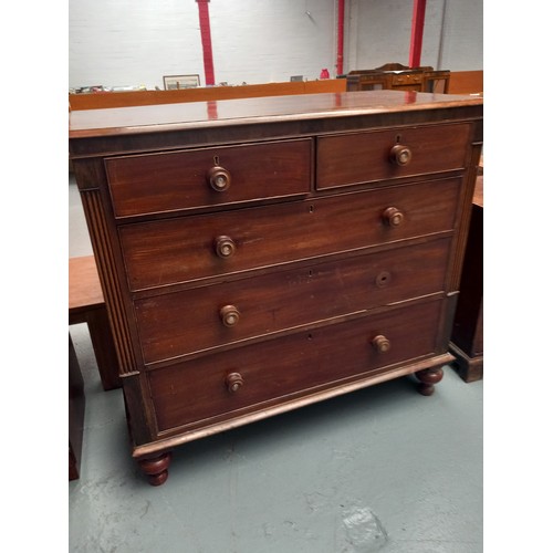 153 - A Victorian mahogany two over three chest of drawers

Height 122cm
Width 129cm
Depth 62cm