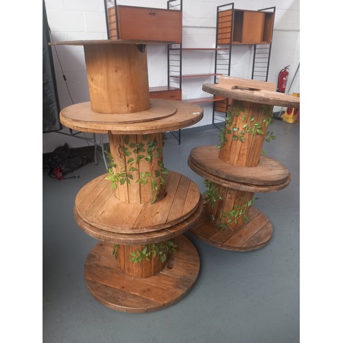 159 - Four wooden cable spools used as shop display