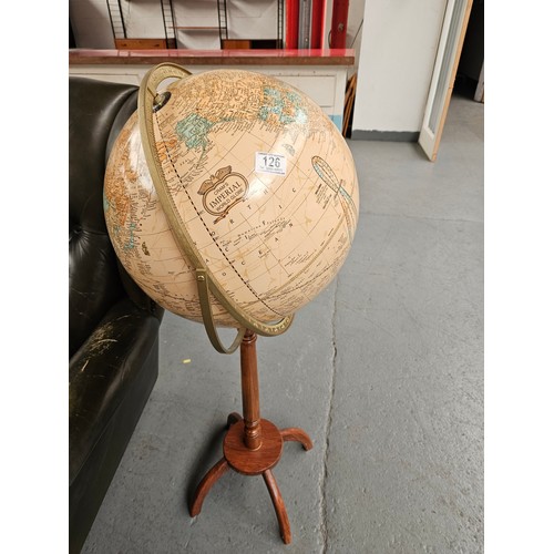 126 - Crams Imperial World Globe on stand