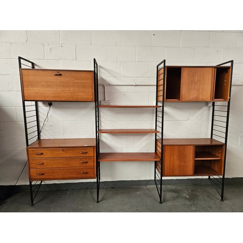 173 - A three bay Staples Ladderax shelving unit