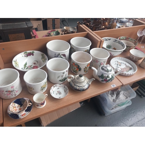 320 - A selection of Portmeirion pots and bowls together with Royal Doulton and other decorative china